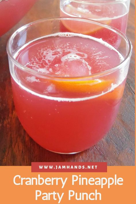 This recipe for Cranberry Pineapple Party Punch was a big hit at our party. It has just the right amounts of tartness, sweetness and fizz. Cranberry Punch Recipes Non Alcoholic, Classic Punch Recipe, Pineapple Party Punch, Pineapple Rum Drinks, Party Punch Recipe, Cranberry Ginger Ale, Cranberry Lemonade, Easy Party Punch, Fruit Punch Recipe