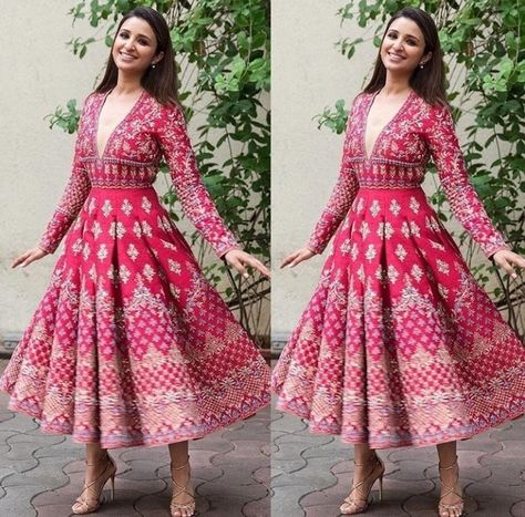 Simple Frock, Simple Frock Design, Simple Frocks, Embroidered Anarkali, Parineeti Chopra, Stylish Dress Book, Frock Design, Anarkali, Bridal Wear