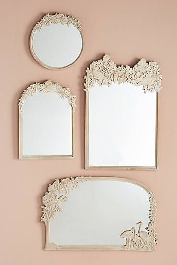 Bird's Nest Mirror Applique For Beginners, Shabby Chic Bathroom Accessories, Lion Applique, Feminine Living Room, Wall Hanging Decorations, Mirror Wall Hanging, Stylish Mirror, Shabby Chic Mirror, Shabby Chic Bathroom