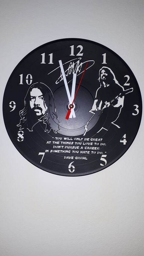 Record Ideas, Musica Rock, Dave Grohl, Silhouette Art, Wall Clock, Clock, Vinyl, Wood, 10 Things