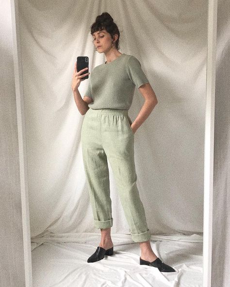 Floral Femme Studio on Instagram: “How I wish these pieces were my size ! The perfect spring outfit. 🌷 Pale green linen trousers (30”-36” waist) & matching knit sweater both…” Green Linen Trousers, How I Wish, Perfect Spring Outfit, Shop Pants, Linen Trousers, My Size, Work Wardrobe, Pale Green, Summer 2024