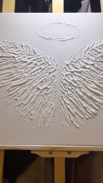 Angel Wing Wall Art, Angel Wing Crafts, Angel Wings Wall Art, Christmas Angel Crafts, Gold Abstract Painting, Angel Wings Wall, Diy Canvas Wall Art, Angel Crafts, Textured Canvas Art