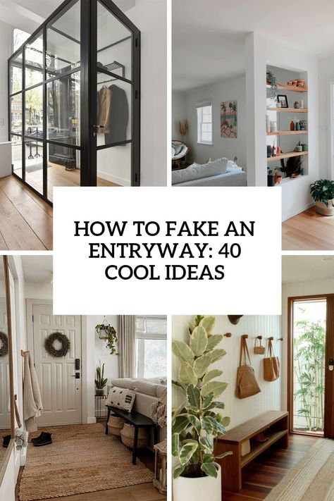 No Entry Entryway, Entry With No Closet, Small Entry Door Ideas, Adding Entryway To House, Apartment No Entryway Ideas, Awkward Entryway Ideas Entrance, Entryway With No Foyer, Entryway Privacy Wall, Single Wide Entry Way