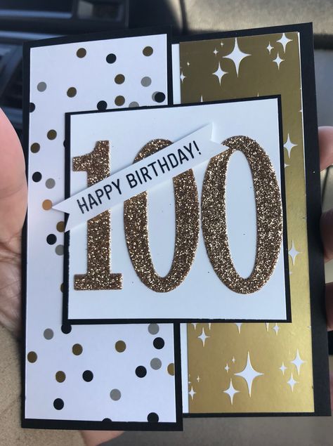 100th Birthday Cards Handmade For Men, Birthday Card 100 Years Old, Handmade 100th Birthday Cards, 100 Birthday Card Ideas, Stampin Up 100th Birthday Cards, Birthday Card 90 Year Old, 100 Year Birthday Card Ideas, 100th Birthday Card Ideas, 100 Year Old Birthday Card Ideas