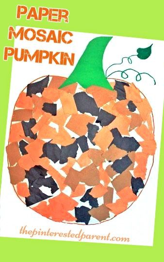 Paper Mosaic Pumpkin Craft - fun fall autumn crafts for kids - Halloween… Pumpkin Crafts For Kids, Autumn Crafts For Kids, Mosaic Pumpkin, Pumpkin Craft, Paper Mosaic, Pumpkin Activities, October Crafts, Halloween Preschool, Fall Preschool