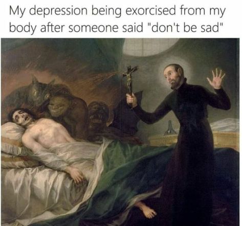 Psychology Memes, Biblically Accurate, Funny Art History, Classical Art Memes, Medieval Paintings, Dark Jokes, Art Jokes, Nerd Humor, Dark Memes