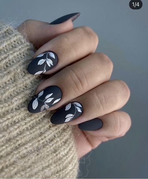 Dark Spring Nails: Bold Designs & Matte Finishes for 2024 | Top 20 Styles Dark Floral Nails, Dark Spring Nails, Black Floral Nails, Dark Nails, Dark Floral, Accent Nails, Nail Designs Spring, Gel Nail Designs, Matte Nails