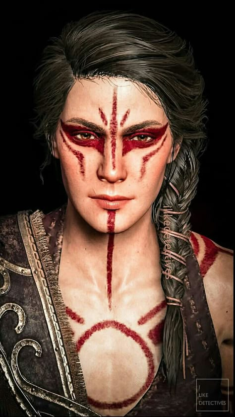 Viking Makeup Female, Viking Face Paint, Daughter Of Artemis, Warrior Makeup, Viking Makeup, Warrior Paint, Ac Odyssey, Assassin's Creed Odyssey, Wedding Makeup Ideas