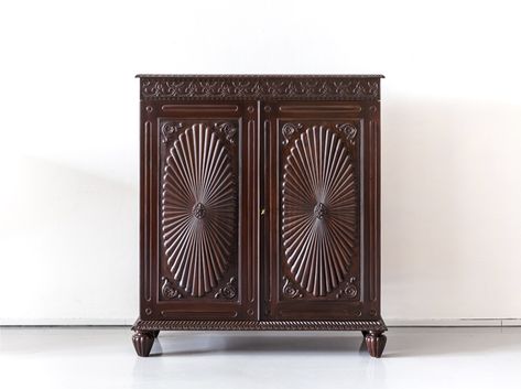 Almirah Design, Wooden Almirah, Colonial India, Almirah Designs, Mahogany Sideboard, Visit Singapore, Antique Cupboard, Colonial Furniture, Carved Doors