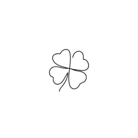 Mini 4 Leaf Clover Tattoo, Four Leaf Clover Line Tattoo, Irish Meaning Tattoos, 4 Leafed Clover Tattoo, Small Clover Tattoo Simple, Clover Leaf Tattoo Minimalist, Mini Shamrock Tattoo, Lucky Leaf Tattoo, Minimalistic Irish Tattoo