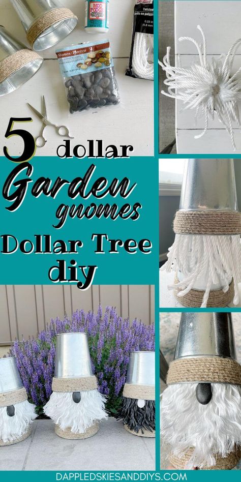 Gnome And Backyard, Outdoor Gnomes Diy How To Make, Garden Gnomes Ideas, Diy Garden Gnomes, Garden Gnomes Diy, Dollar Tree Garden, Country Craft Ideas, Yard Gnomes, Dishwasher Safe Mod Podge