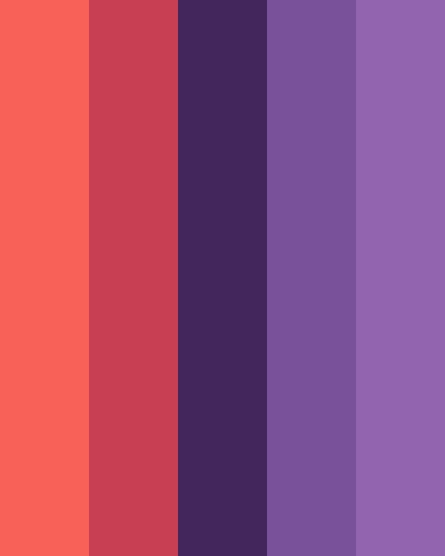 Starfire Color Palette, Purple Red Color Palette, Purple And Red Color Palette, Purple Red Colour Palette, Color Palette Red Purple, Orange Red Purple Color Palette, Lavender And Red, Flat Color Palette, Lavender Orange