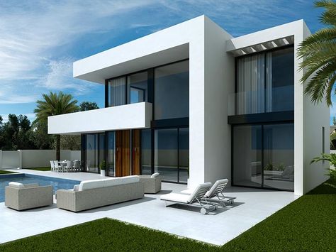 Click to close image, click and drag to move. Use arrow keys for next and previous. Ultra Modern Homes, Modern Architecture Design, Architecture Exterior, Modern House Plans, Modern Exterior, Architectural Inspiration, Design Case, 3d Rendering, Contemporary Architecture