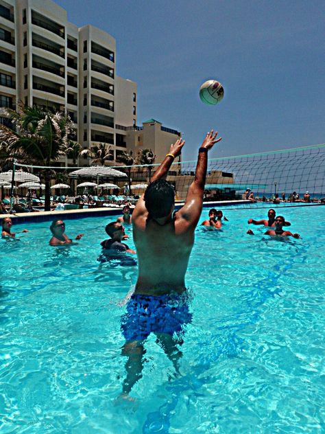 Water  Volleyball in Cancun Mexico Water Volleyball, Cancun Mexico, Mexico Travel, Fun Ideas, Cancun, Pool Float, Volleyball, Float, Pool