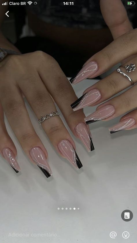 Fancy Nails Designs, Ombre Acrylic Nails, Nails Design With Rhinestones, Girly Acrylic Nails, Basic Nails, Work Nails, Glow Nails, Acrylic Nails Coffin Pink, Acrylic Nails Coffin Short