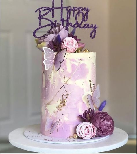 Purple Debut Cake, 18th Birthday Cake Designs, Paris Birthday Cakes, Debut Cake, Purple Cakes Birthday, Butterfly Birthday Cakes, Purple Cakes, Elegant Birthday Cakes, Simple Cake Designs