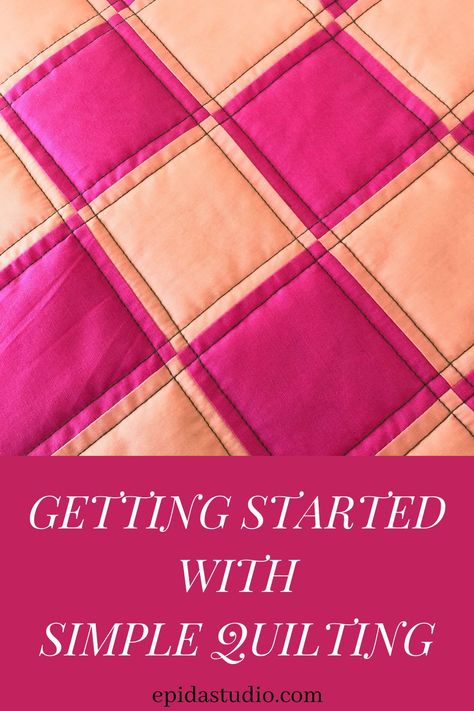 How To Finish A Quilt Top, Top Stitching A Quilt, Easy Quilt Stitching Designs, Straight Line Quilting Ideas Simple, Quilt Top Stitching Patterns, Quilting For Beginners Step By Step, Walking Foot Quilting Designs Simple, Simple Machine Quilting, Tshirt Quilt Diy