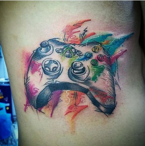 XBOX tattoo by Guest Artist, Johnathan. Books are currently open February - April. Call now and book with Johnathan @gogorosas #thehighlandslouisville #louisvillelove #artinlouisville #tattooshopsinlouisville #kentuckytattooers #awardwinningartist #guestartist #xboxplayer Gaming Controller Tattoo, Xbox Tattoo Ideas, Xbox Controller Tattoo Ideas, Controller Tattoo Playstation, Playstation Controller Tattoo, Xbox Tattoo, Tattoo Ideas Tumblr, Wife Tattoo, Gamer Tattoos