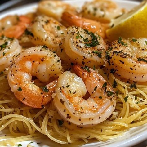 Valerie Bertinelli Recipes 😋 | 🍝🍤 Shrimp Scampi with Angel Hair Pasta 🍤🍝 | Facebook Angel Shrimp Pasta, Garlic Shrimp Scampi Pasta, Angel Hair Pasta With Shrimp, Valerie Bertinelli Recipes, Shrimp Angel Hair Pasta, Garlic Shrimp Scampi, Pasta With Shrimp, Chicken Scampi, Shrimp Scampi Pasta