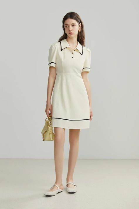 Discover great products at the best prices at Dealmoon. Fansilanen | Syna White Polo Collar Dress. Price:$103.60 Polo Collar Dress, Sets Outfit, White Polo, Beige Dresses, Swimwear Outfit, Woven Dress, Button Design, Shop Maxi Dresses, Types Of Dresses