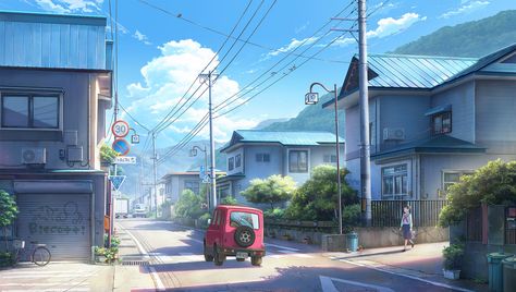 Japanese Neighborhood, Background Anime, Anime Places, Anime City, Scenery Background, City Background, Wallpaper Online, Environment Concept Art, City Streets