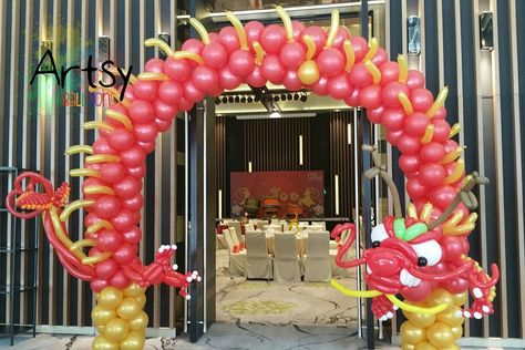 Balloon Dragon arch Lunar New Year Balloons, Balloon Dragon, Dragon Balloon, Lunar Dragon, Chinese Monkey, Chinese Party, Asian Party, Holiday Balloons, Dragon Tea