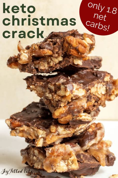 Turtle Bark, Pecan Bark, Low Carb Christmas, Low Carb Candy, Cracker Toffee, Desserts Keto, Sugar Free Treats, Postre Keto, Keto Christmas