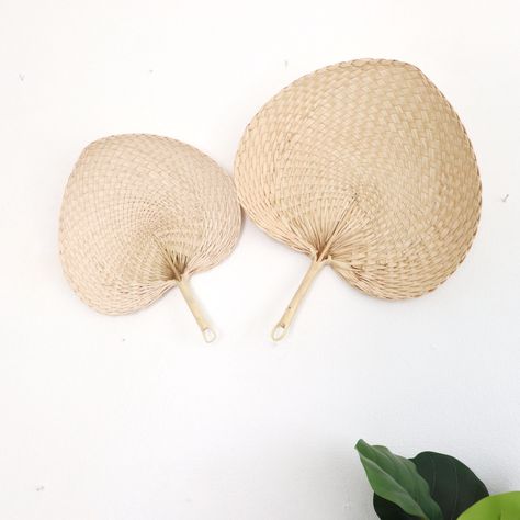 Palm Leaf Hand Fan - Wall Hanging - woven fan wall decor -Palm Wall Art-Bamboo Wall fans Decor-Wall Decor-Wall Decoration - Fan wall decor Fan For Wedding, Bamboo Wall Decor, Fan Wall Decor, Bamboo Wall Art, Wicker Wall Decor, Woven Wall Baskets, Pendant Light Cord, Antique Bamboo, Bamboo Palm