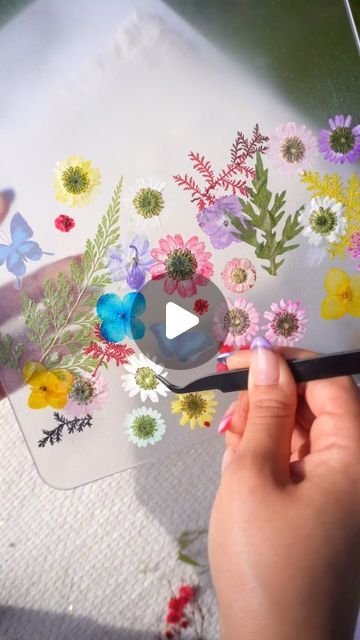 Perla Martinez on Instagram: "Let the delicate textures and vibrant colors brighten up your desk with this beautiful DIY Pressed Flower Clipboard!! 🌼   Comment “ME” for the list of supplies I used for this project ✨  The process was very simple! First, I sprayed the back side of the clear clipboard with iridescent acrylic sealer and arranged as many flowers as possible before it dried. Then, I applied light coats of the sealer until I was happy with it. Finally, I sprayed it once more to seal everything completely. When you turn the clipboard over, the top part will be completely flat for you to use.  I used a small amount of Mod Podge on a few heavier flowers. I recommend applying thin layers to avoid any clumping! 🥰 • • • #flowers #pressedflowers #pressedflowerart #pressedflower #diypr Clear Clipboard, Contact Paper Crafts, Iridescent Acrylic, Aesthetic Diy, Flower Mirror, Pressed Flower Art, Light Coat, Mod Podge, Pressed Flower