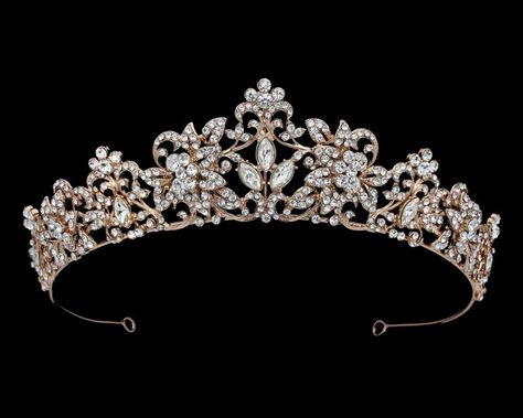 Quinceanera Jewelry, Quinceanera Tiaras, Quinceanera Dresses Gold, Quinceanera Crown, Rose Gold Tiara, Beautiful Tiaras, Gold Tiara, Wedding Tiara, Wedding Crown