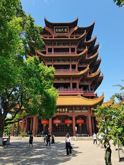 Check out the landmark of Wuhan, Central China’s Hubei province! Established in AD 223, the Yellow Crane Tower was honored in poems praising it during the Tang Dynasty (618-907) and is one of the four most famous towers in China. Yellow Crane Tower, China Trip, Northern Africa, Western Asia, Southern Europe, Tang Dynasty, China Travel, Western Europe, Central Asia