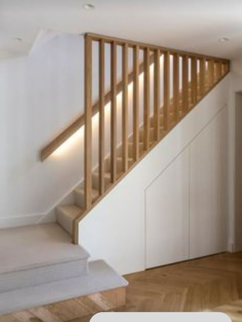 تحت الدرج, Stair Banister, Staircase Design Modern, Stairs Design Interior, House Staircase, Staircase Storage, Home Stairs Design, Bed Diy, Furniture Bed