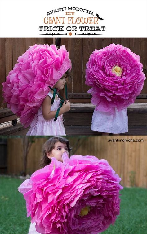 DIY Crepe Giant Flower / Piñata / Halloween Costume / Paper Rose: Pinata Halloween Costume, Piñata Halloween, Halloween Pinata, Crepe Paper Roses, Costume Carnaval, Flower Costume, Easter Hats, Crazy Hats, Crepe Paper Flowers