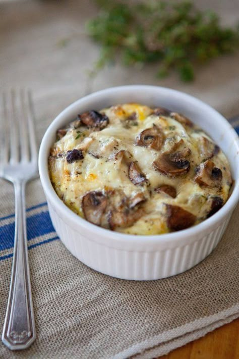 Mixed Mushroom Egg Bakes — Good for reheating for 5 days! Breakfast Recipes With Eggs, Recipes With Eggs, Ramekin Recipe, Egg Bakes, Eggs And Mushrooms, Baked Eggs Recipe, Baked Breakfast Recipes, Wellness Recipes, Make Ahead Breakfast