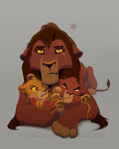 Kovu was raised to be Scar's heir and trained to be an assassin... but now he has discovered the most challenging task of all! And that's being a father. Especially the father of two demoniac furba... Le Roi Lion Disney, Lion King Nursery, Lion King 1, Lion King Drawings, Lion King Story, Lion King Pictures, Lion King Fan Art, Lion King 2, Il Re Leone