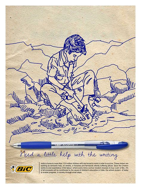 Bic pen ads Best Advertising Campaigns, Graphic Deisgn, Magazine Cover Ideas, New Images Hd, Child Labour, Bic Pens, Advertising Ideas, Eye Drawing Tutorials, Pen Brands