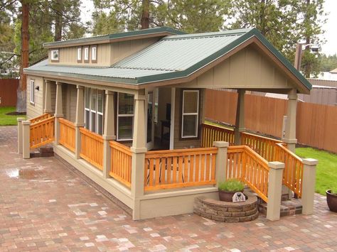 Your Guide to Fully Loaded Park Model RV's Cheap Tiny House, Senior Apartments, Park Model Rv, Park Model Homes, A Small House, Park Models, House With Porch, Remodeled Campers, Tiny House Living