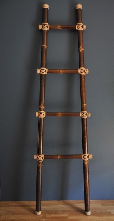 Bamboo Furniture Diy, Bamboo Ladders, Bamboo Diy, Bamboo Building, Bamboo House Design, Bamboo Structure, Bamboo Decor, Diy Dollhouse Furniture Easy, Bamboo Art