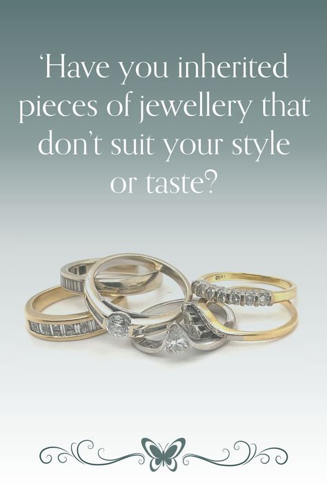 Have you inherited jewellery that doesn't suit your style or taste? Read our latest blog for Top Tips and advice! ⁠ * Does the jewellery suit your personal style and taste, or would you prefer to wear something else?⁠ ⁠ * What is the sentimental value of the jewellery to you and your family?⁠ * Have you considered repurposing the jewellery into a new piece that better suits your style and needs?⁠ #bespokejewellery #legacyjewellery #remodelledjewellery Jewellery Remodelling, Jewelry Redesign, Sentimental Jewellery, Bespoke Jewellery, Tips And Advice, Selling Jewelry, Top Tips, Custom Jewelry, Your Style