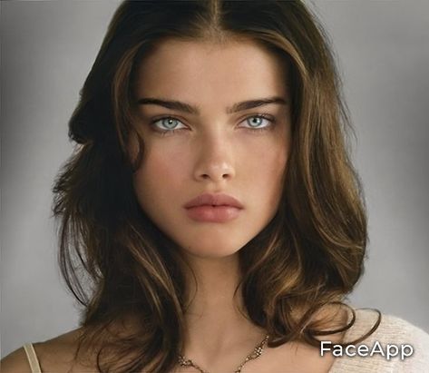 Adriana Lima Face, Face Generator, Victoria's Secret Aesthetic, Adriana Lima Young, Brown Eyes Black Hair, Long Summer Dresses Maxi, Face Aesthetic, Round Eyes, Brooke Shields