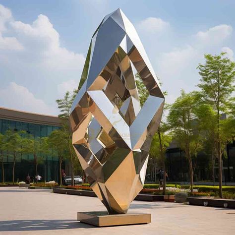 diamond sculpture,diamond art sculpture,diamond sculptures,geometric sculpture,modern sculpture,stainless steel sculpture,abstract sculpture Foam Sculpture, Sculpture Modern, Modern Luxury Bedroom, Architectural Design House Plans, Abstract Sculpture, Metal Sculpture, Geometric Abstract, Water Fountain, Public Art