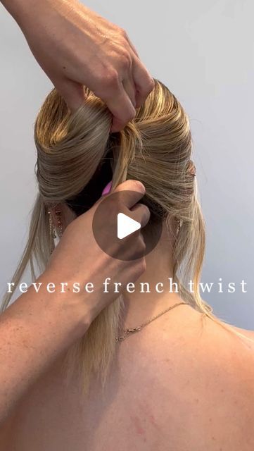 Hair Extensions | Braids | Updos | Education | MI📍 on Instagram: "Key takeaways from this reverse french twist👇🏼  ◾️Keep tension when twisting the hair up for best results - this is so important!! ◾️Utilize large hair pins when holding the hair into place so you can see the ends sticking out, which will make easier to remover later on (smaller ones will get lost in the hair) ◾️A rake comb allows more texture to be created within the hair design  ◾️This look can be achieved as both a textured or polished hair design ◾️Secure with bobby pins for hold, and jumbo pins if having a lot of hair  Is this a technique you would try? Let me know in the comments!  @caidycreate #caidycreate   #caidymariebeauty #updoartist #updotutorials #updoeducator #bridalhair #bridalhaireducation #bridalhairstyle Modern French Twist Updo, Modern French Twist, Modern French Twists, Hair Extensions Braids, Extensions Braids, Reverse French, French Twist Updo, Twist Updo, A Lot Of Hair