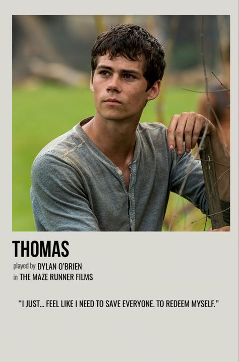 minimal polaroid character poster for thomas from the maze runner films Thomas Maze Runner, Maze Runner Characters, Polaroid Movie Poster, Movie Character Posters, Maze Runner Thomas, Maze Runner Trilogy, Character Poster, Maze Runner Movie, Maze Runner Series