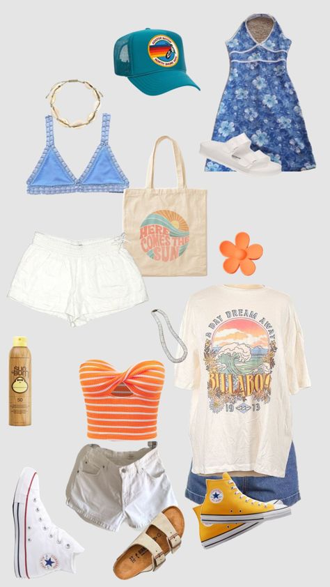 Surfy Outfits, Summer Beachy Outfits, Cute Hawaii Outfits, Pogue Life Outfits, Beachy Fashion, Obx Summer, Outfits Hawaii, Beachy Summer Outfits, Summer Camp Outfits