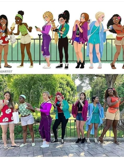 Disney Princess Inspired Outfits, Disney Au, Disney Princess Artwork, All Disney Princesses, Disney Characters Videos, Funny Disney Jokes, Disney Collage, Disney Bound Outfits, Disney Inspired Outfits