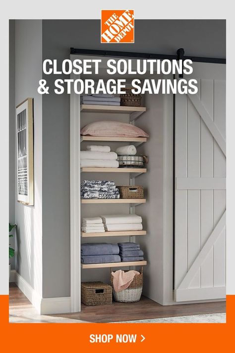 Get your closet in order with storage systems that just make sense. Save now at The Home Depot. Funky Lifestyle, Home Depot Closet Organizer, Lake Storage, Clean Inspiration, Organization Ideas Closet, Organizing Closet, Housing Building, Driveway Ideas, Organization Closet