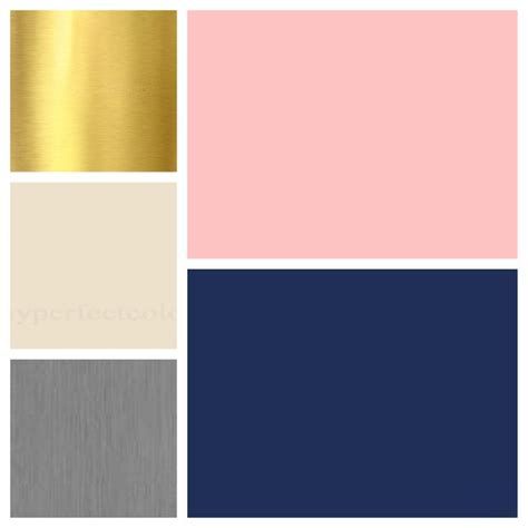 color schemes: navy, gray, gold, blush, aqua, chartreuse - Yahoo Search Results Navy Color Palette, Navy Color Scheme, Gold Living Room, Pink Living Room, Gold Bedroom, Room Paint Colors, Room Color Schemes, Bedroom Color Schemes, Blue Living Room