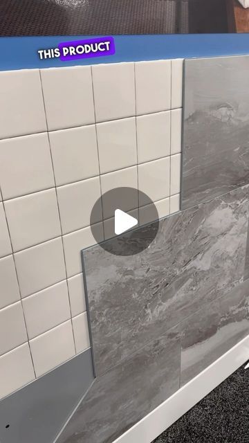 Bathroom Tiles Renovation, Bathroom Tile Cover Up, Grey And White Small Bathroom Ideas, Vinyl Tiles Bathroom, Bath Tub Wall Tile Ideas, Easy Bathroom Remodel Cheap Diy, Tile Over Tile Bathroom, Vinyl In Bathroom, Bathtub Backsplash Ideas