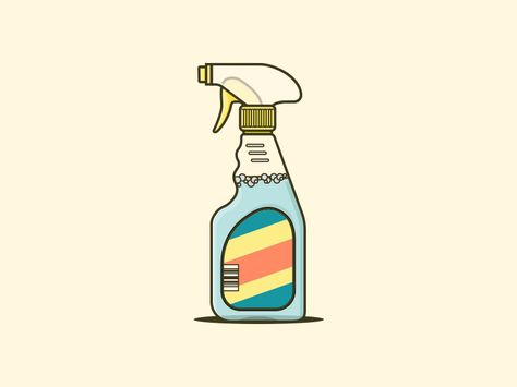 Spray Bottle by Jay Freestone Spray Bottle Drawing, Watercolor Spray Bottle Art, Spray Illustration, Plastic Bottle Illustration, Cleaning Illustration, Bunny Icon, Cleaning Bottles, Bottle Logo, Bottle Drawing