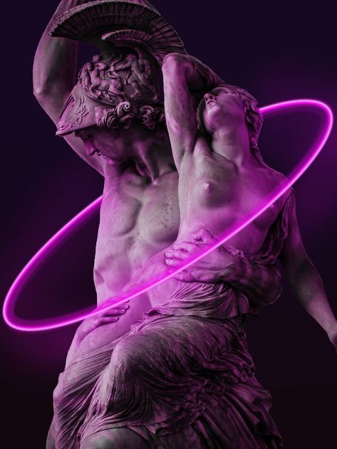 #neon#futuristic#sculpture Artistic Anatomy, Neon Sculpture, Motion Wallpapers, Illustration Studio, Greek Statues, Gin Bar, Procreate Ipad Art, X Picture, Roman Sculpture